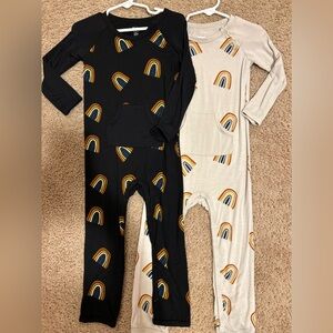 Two washed never worn Kyte baby snap longalls size 4t